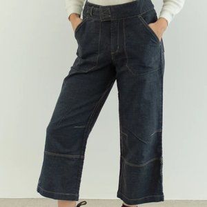 Vintage Size:30” Waist Linen Cotton Utility Crop Jeans | Made in Spain